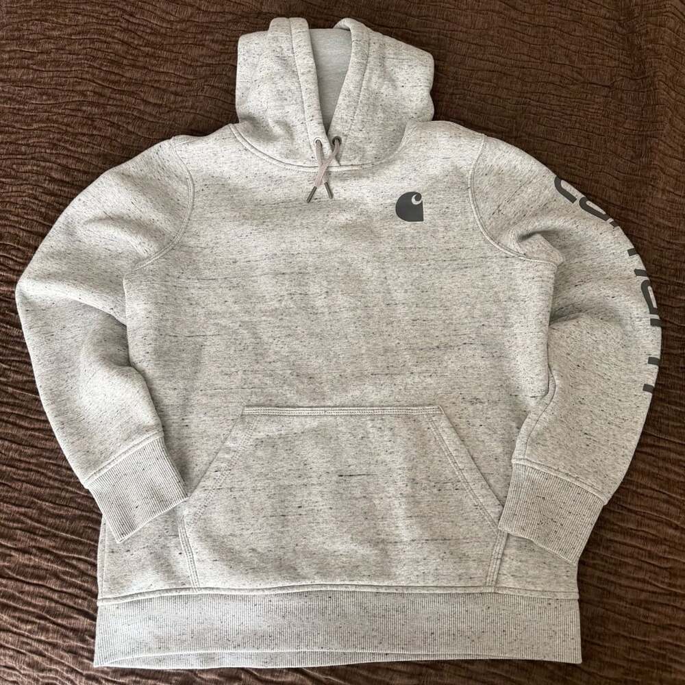 Carhartt Clarksburg Hoodie Size L (12-14) Gray Heather Relaxed Fit